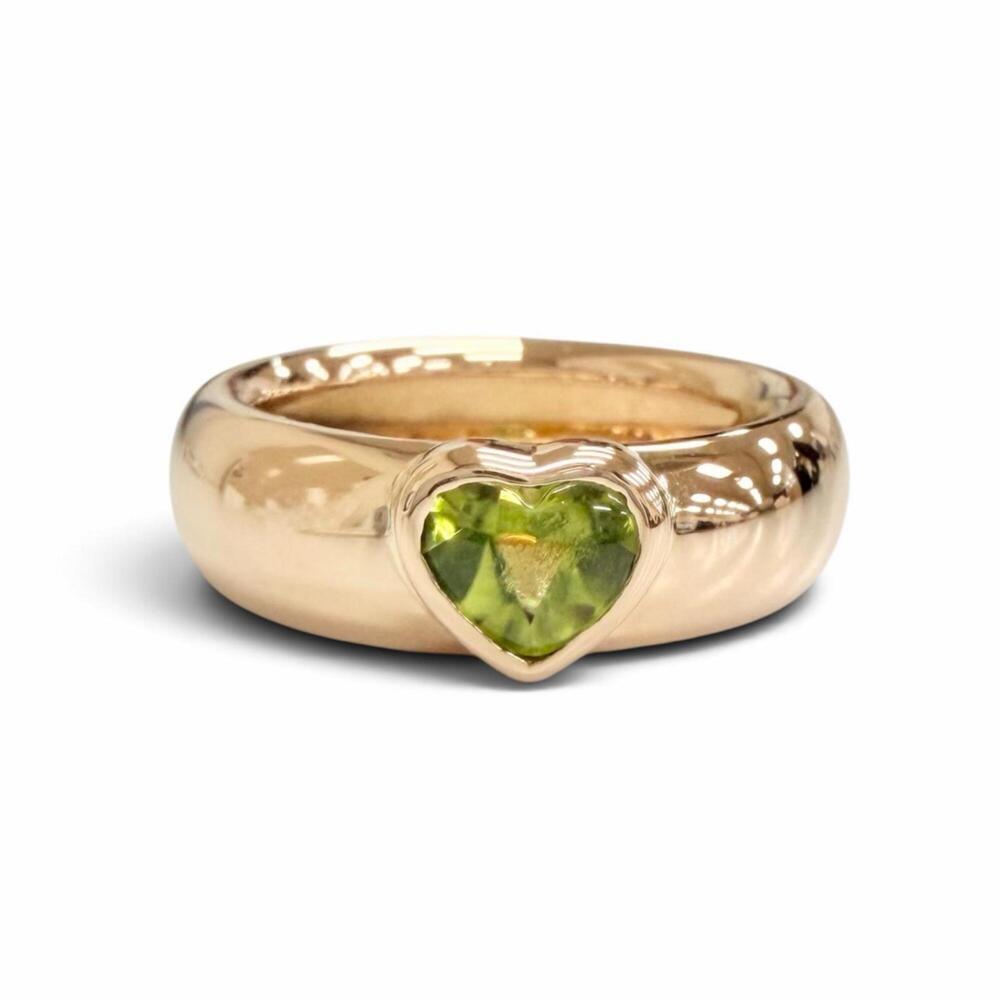 TIFFANY&Co. Tiffany Friendship Ring, 750 (YG) Yellow Gold, Peridot, Green, We...